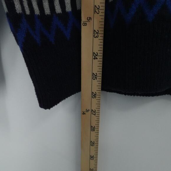 Gap Sweater Men Small Multicolor Zig Zag Lambswool Blend Crewneck Classic - Picture 5 of 11